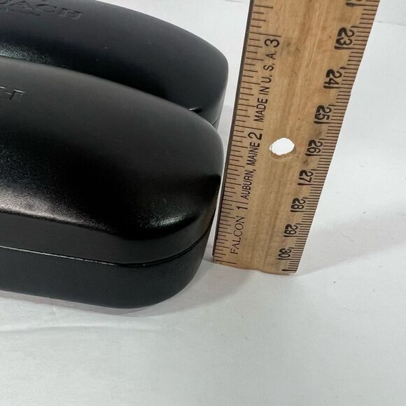 New! COACH Hard Case For Eyeglasses Black Leather Clam Shell Case Bundle of 2 - Picture 6 of 6